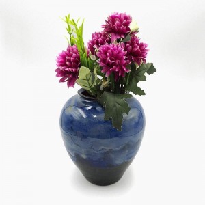 Vase boule nuances de bleu