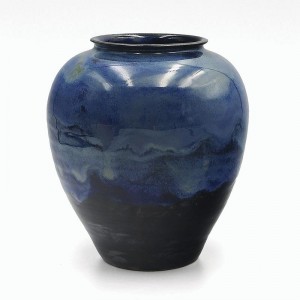 Vase boule nuances de bleu