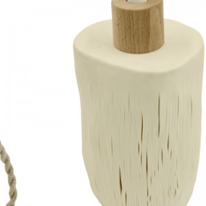 Lampe à suspendre céramique et bois