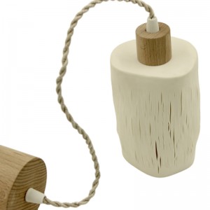 Lampe à suspendre céramique et bois