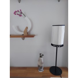 Lampe Pompon Noir&Blanc
