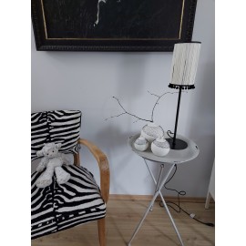 Lampe Pompon Noir&Blanc