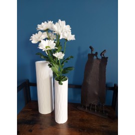 Vase cylindre épuré blanc