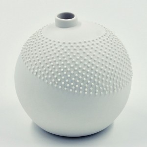 Vase rond perles blanches, petit modèle