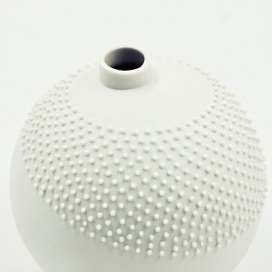 Vase rond perles blanches, petit modèle